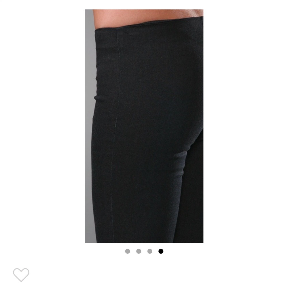 Alice + Olivia Front Zip Denim & Leather Leggings 2 - Picture 8 of 8